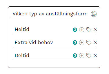 Tagga svarsalternativ